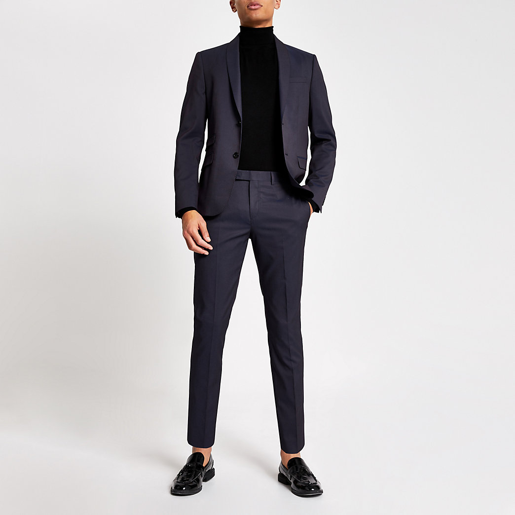 mens skinny fit suit trousers