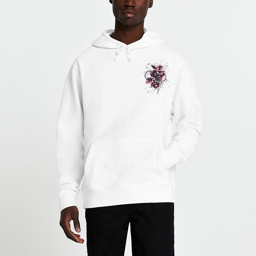 men's back print hoodie