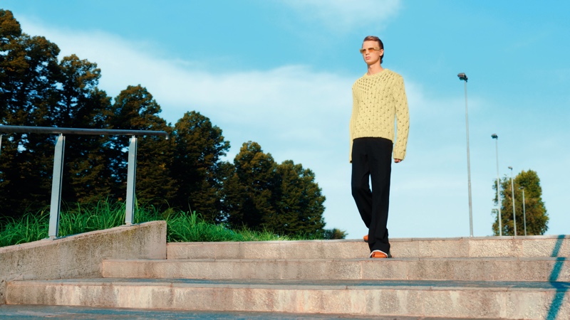 Pictured outdoors, Jonas Glöer stars in Salvatore Ferragamo's spring-summer 2021 men's campaign. » Salvatore Ferragamo Highlights Spring Collection with Luca Guadagnino Cut Pictured outdoors, Jonas Glöer stars in Salvatore Ferragamo's spring-summer 2021 men's campaign.