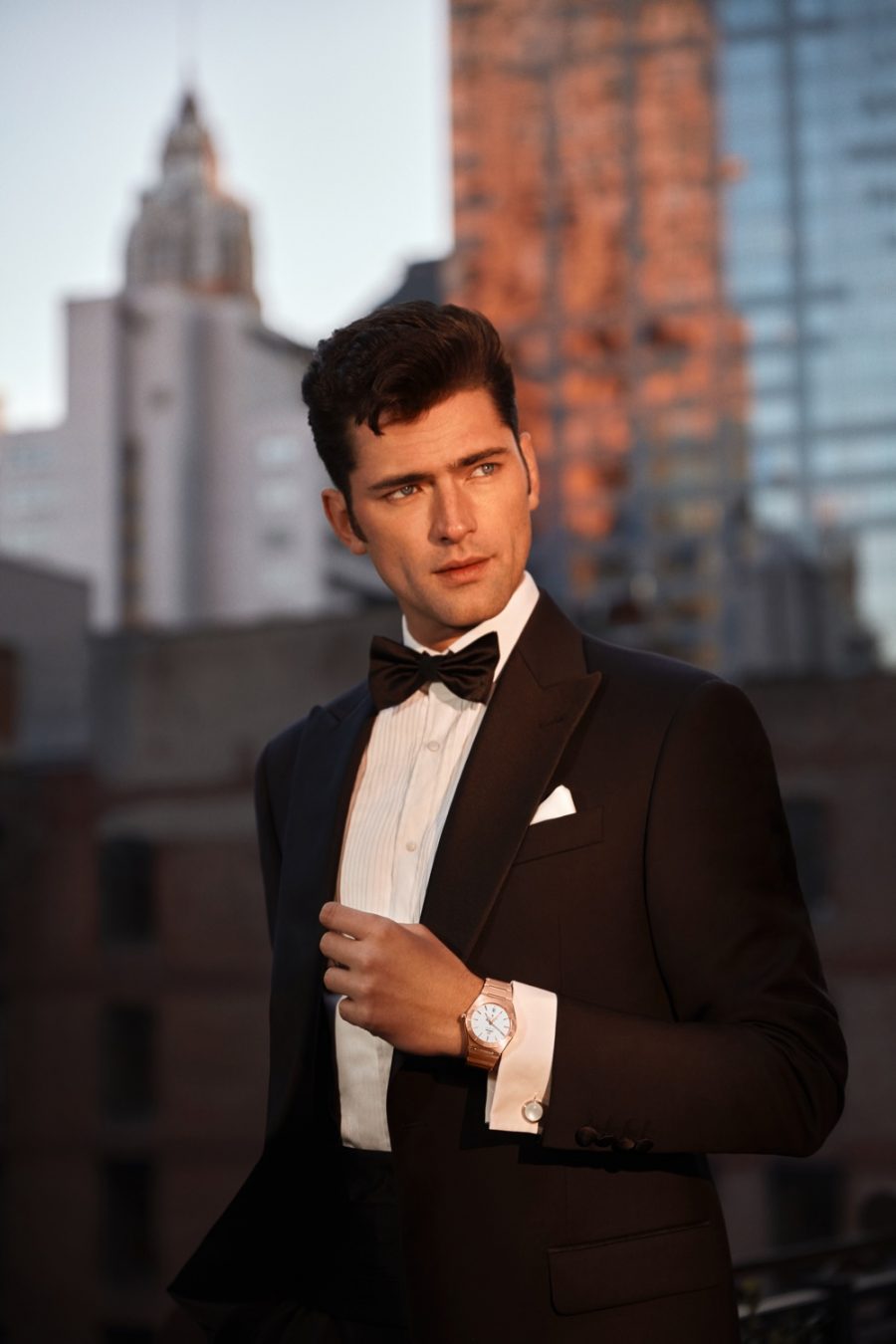 Front and center, Sean O'Pry models OMEGA's Constellation Gent 39mm watch for the brand's social media campaign.