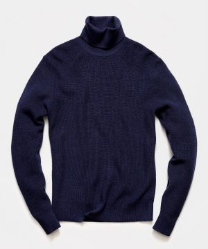 Solid Ribbed Turtleneck in Navy Solid Ribbed Turtleneck in Navy