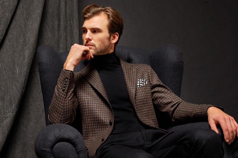 Patrick Kafka stars in Tagliatore's fall 2020-winter 2021 men's collection lookbook.