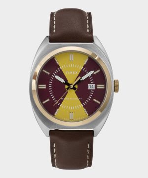 Timex + Todd Snyder Colorblock Milano Watch in Gold/Burgundy Timex + Todd Snyder Colorblock Milano Watch in Gold/Burgundy