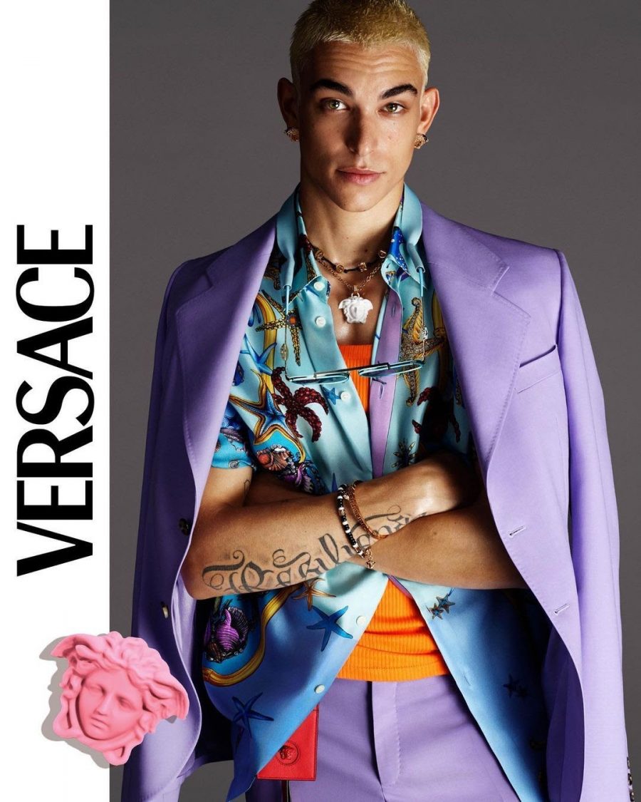 Simone Bricchi fronts Versace's spring-summer 2021 men's campaign. 