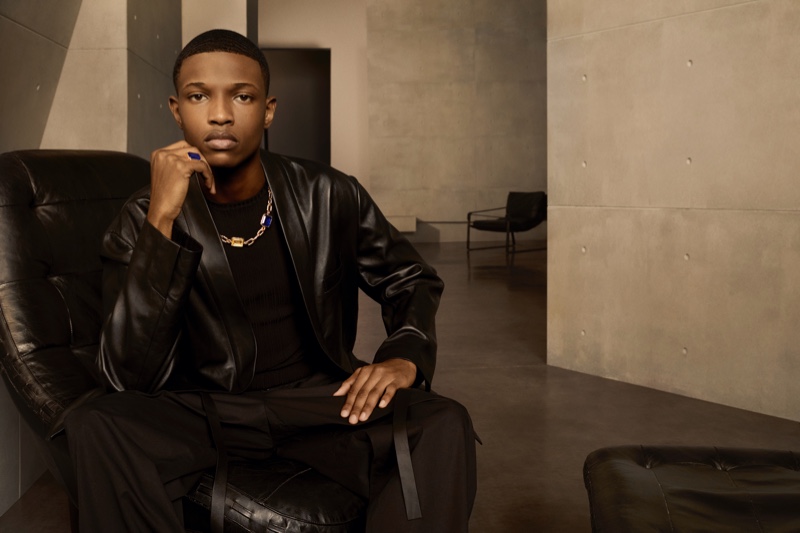 Taking up the spotlight, Malik Anderson fronts AMBUSH's spring-summer 2021 men's campaign.