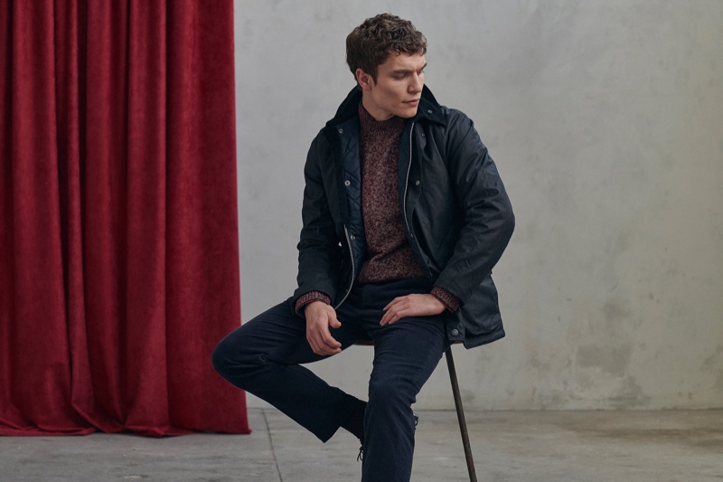 British model George Admiraal is the face of Barbour's men's Tartan collection.