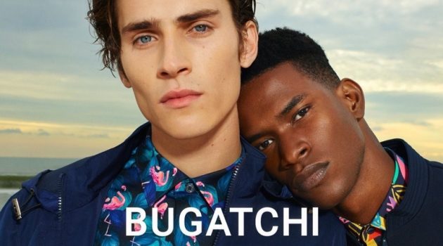 Liam, Salomon & Francisco Enjoy a Beach Day for Bugatchi Spring Campaign Models Liam Kelly and Salomon Diaz front Bugatchi's spring-summer 2021 men's campaign.