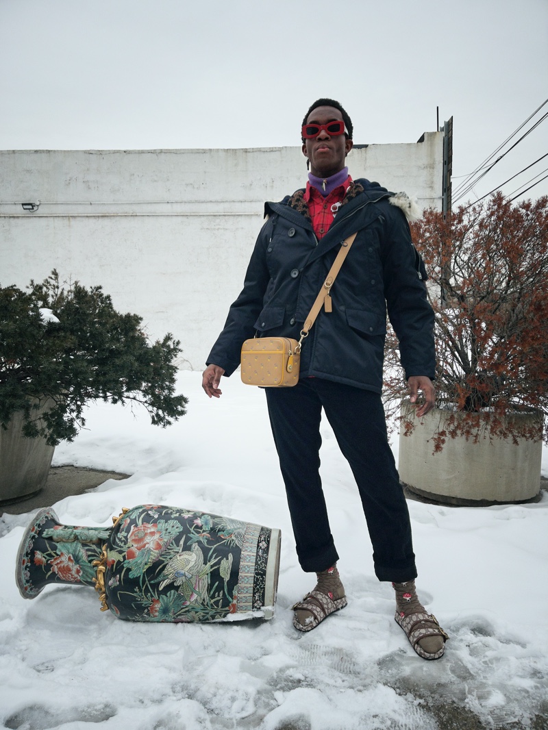Wisdom Kaye sports a look from Coach's fall-winter 2021 men's collection. » Juergen Teller Snaps KJ Apa, Ma Zhe + More in Coach Fall Collection Wisdom Kaye sports a look from Coach's fall-winter 2021 men's collection.