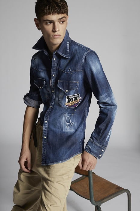 dsquared2 denim shirt mens