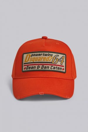 DSQUARED2 Men Hat Orange Size OneSize 100% Cotton DSQUARED2 Men Hat Orange Size OneSize 100% Cotton