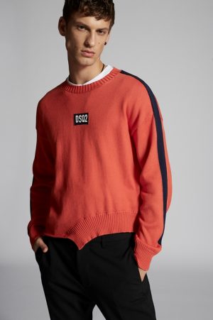 DSQUARED2 Men Pullover Orange Size XS 100% Cotton DSQUARED2 Men Pullover Orange Size XS 100% Cotton