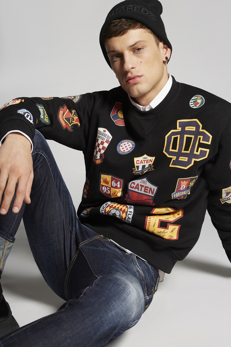 DSQUARED2 Men Sweatshirt Black Size L 100% Cotton | The Fashionisto