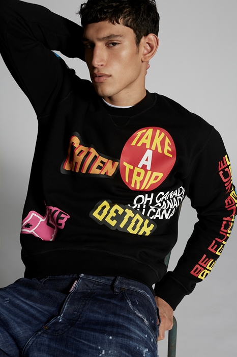 DSQUARED2 Men Sweatshirt Black Size XL 100% Cotton | The Fashionisto