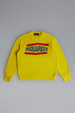 DSQUARED2 Men Sweatshirt Yellow Size 6 100% Cotton DSQUARED2 Men Sweatshirt Yellow Size 6 100% Cotton