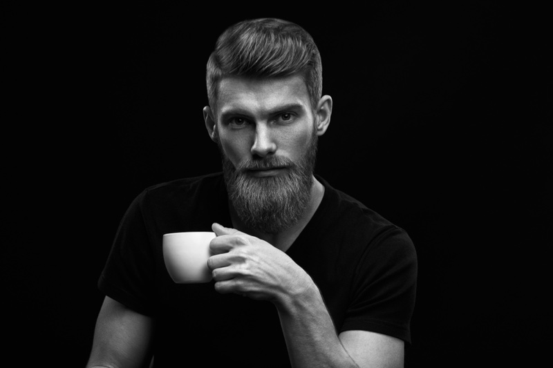 Dramatic Black White Bearded Man Mug Dramatic Black White Bearded Man Mug