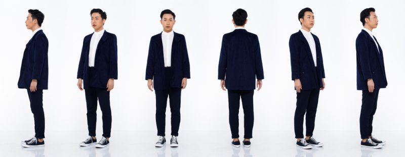 Man in Suit and Sneakers