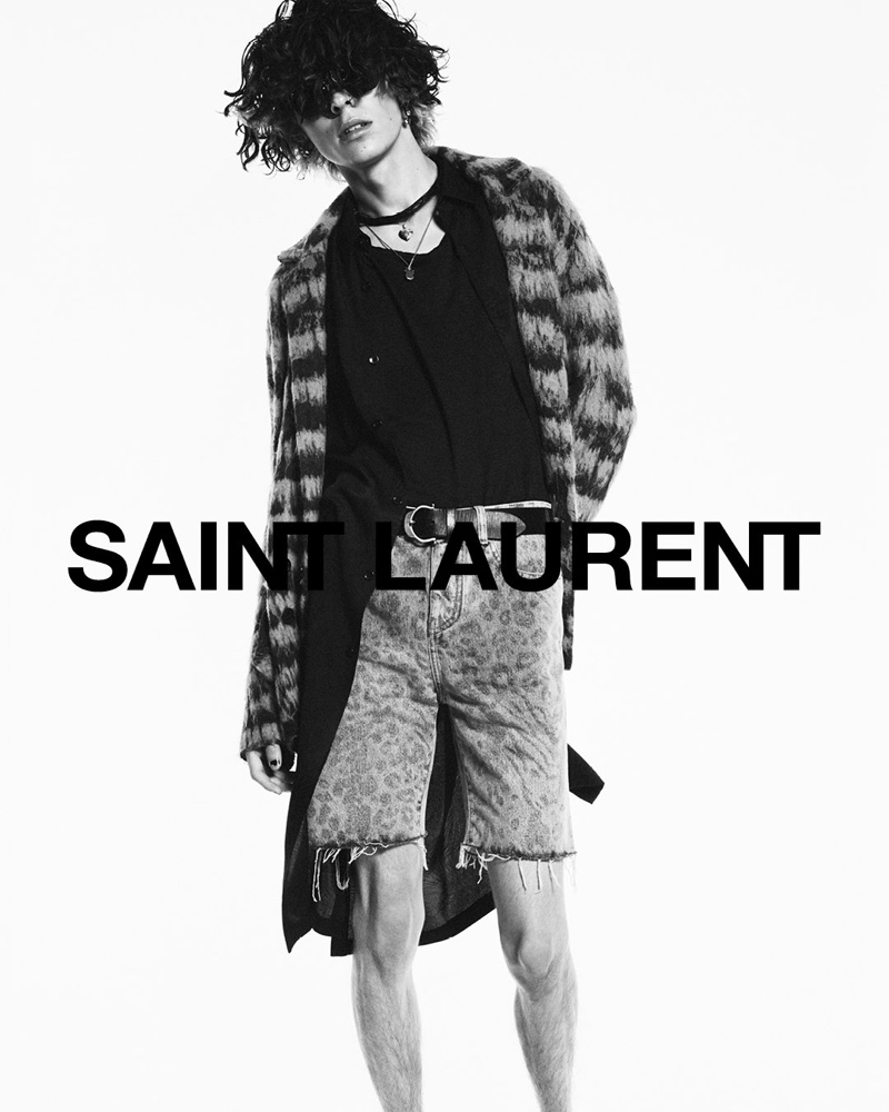 David Sims photographs Gauge Burek for Saint Laurent's spring-summer 2021 men's campaign.