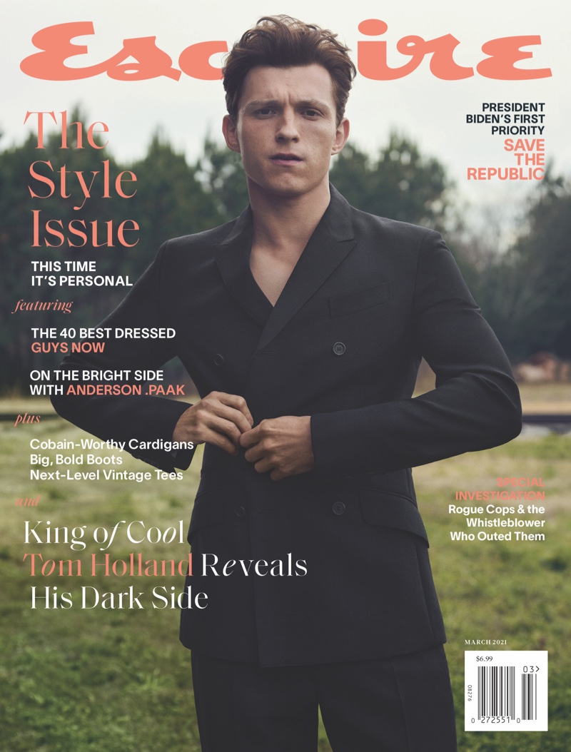 Tom Holland covers Esquire's March 2021 issue.