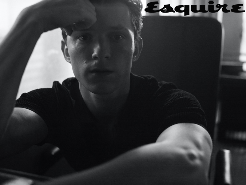 Front and center, Tom Holland wears a Bottega Veneta polo shirt for Esquire. » Tom Holland Covers Esquire, Talks Next Spider-Man & 'Cherry' Front and center, Tom Holland wears a Bottega Veneta polo shirt for Esquire.