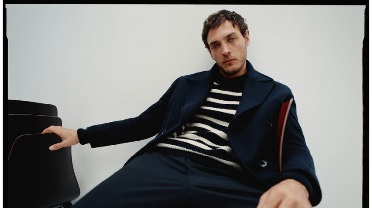 Pierre-Benoit Talbourdet models a nautical look from Zara Man.