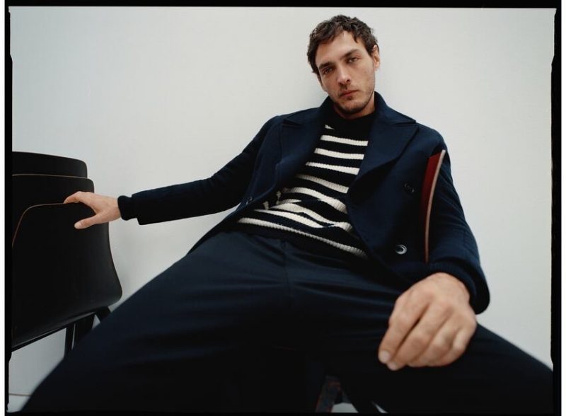 Pierre-Benoit Talbourdet models a nautical look from Zara Man.