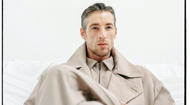Joel Embraces Relaxed Tailoring in Adolfo Dominguez Spring Collection Rocking an oversized trench, Joel Frampton models the latest menswear from Adolfo Dominguez.