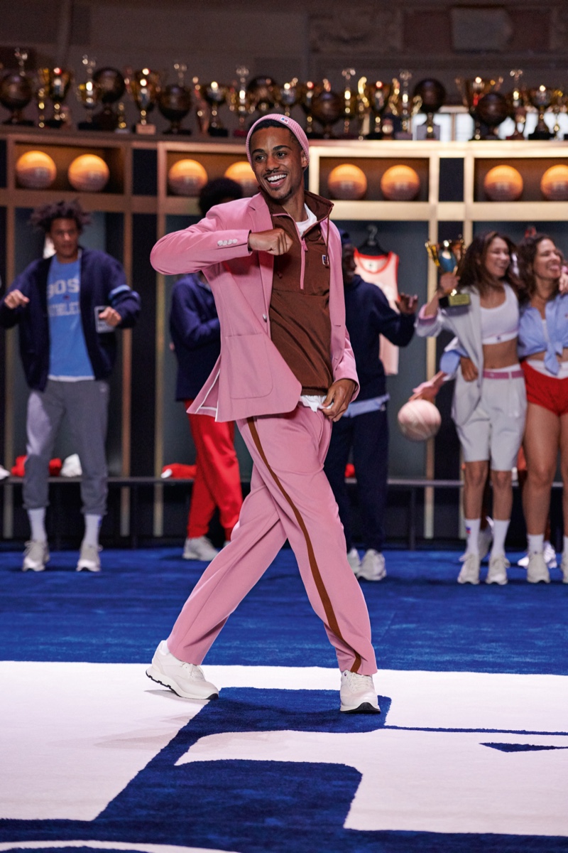 Keith Powers wears a look from the BOSS x Russell Athletic collection. » BOSS Gets Sporty with Russell Athletic Collection Keith Powers wears a look from the BOSS x Russell Athletic collection.