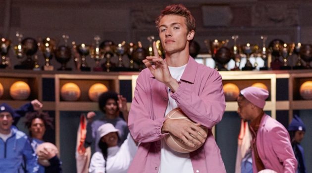 BOSS Gets Sporty with Russell Athletic Collection Lucky Blue Smith sports a look from the BOSS x Russell Athletic collection.