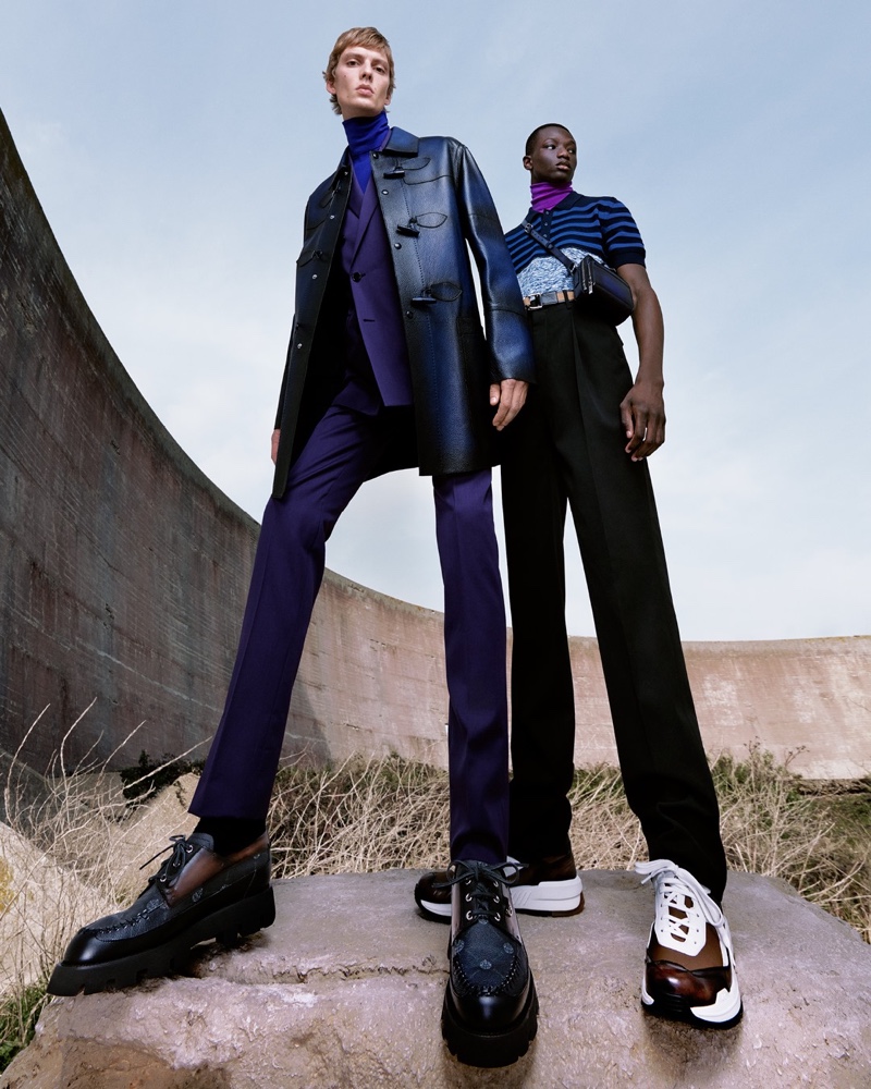 Berluti enlists Leon Dame and Mahamadou Diaoune as the stars of its spring-summer 2021 campaign.