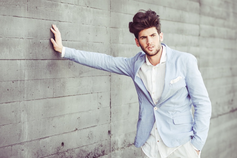 Blue Blazer White Shirt Style Outfit Man Blue Blazer White Shirt Style Outfit Man