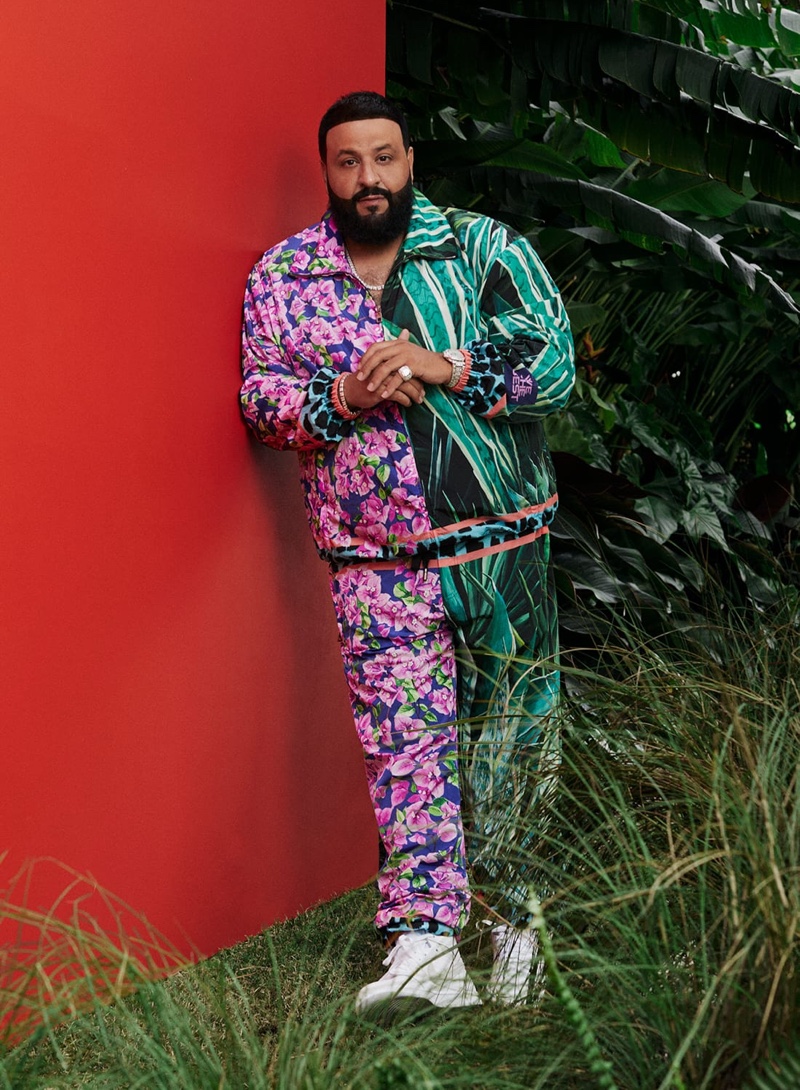 Front and center, DJ Khaled rocks a tracksuit from his Dolce & Gabbana collection.