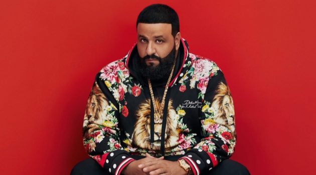 Sporting a hoodie, DJ Khaled shows off his new Dolce & Gabbana collaboration.