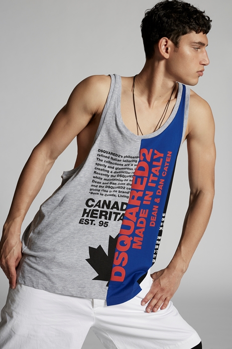 grey sleeveless t shirt