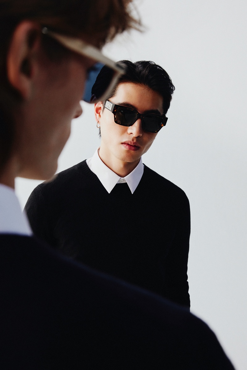 A cool vision, Som Pham sports sunglasses from Dior eyewear for Mytheresa.