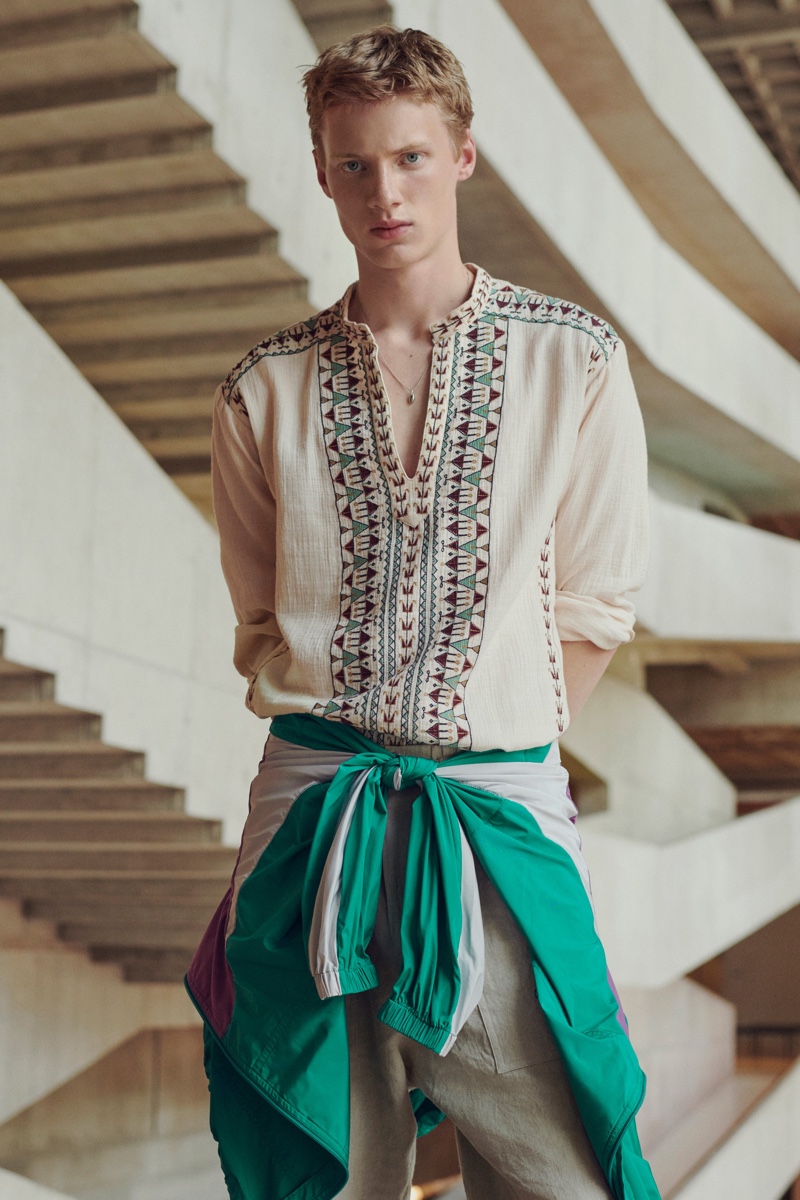 Connecting with Isabel Marant for spring-summer 2021, Braien Vaiksaar showcases a look from the brand's current men's collection.