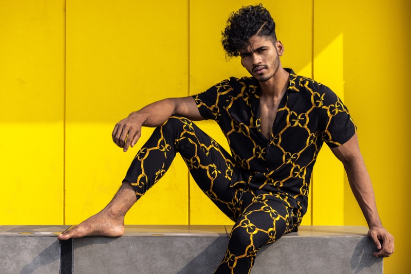 Male Model Jumpsuit Print