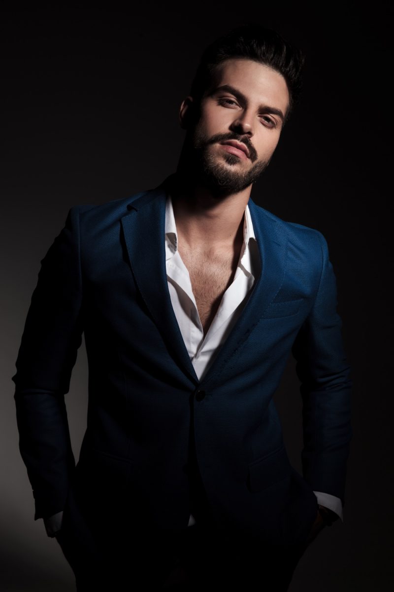 Male Model Suit Open Shirt Sexy