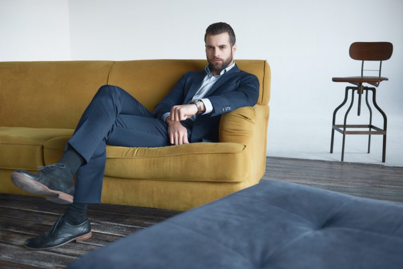 Male Model in Suit and Dress Shoes