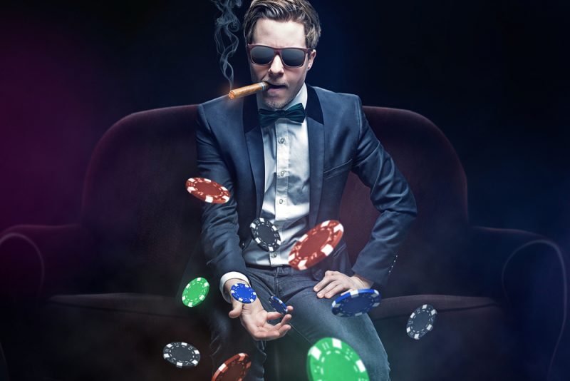 Man Playing Poker Man Playing Poker
