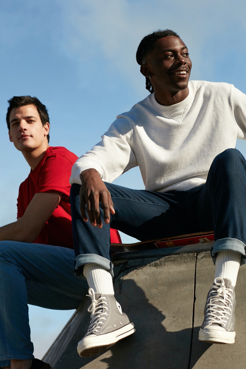 Models Pedro Giaferris and Trey Latty connect with Mavi for its  spring-summer 2021 men's campaign.