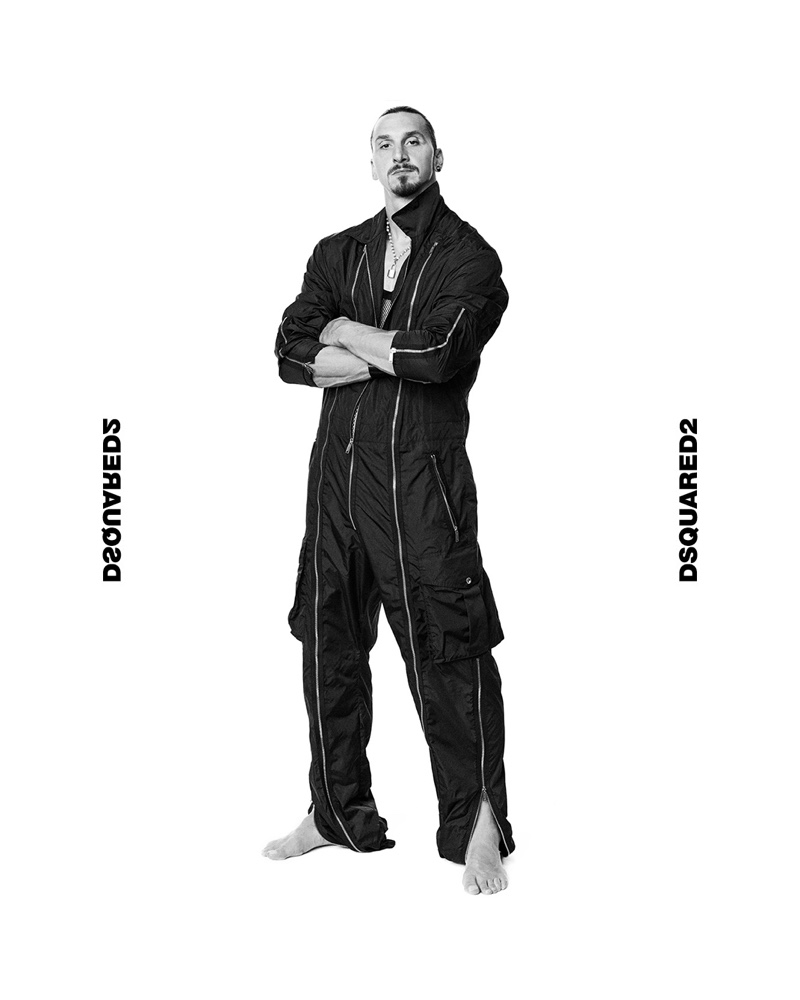 Swedish soccer player Zlatan Ibrahimović appears in Dsquared2's spring-summer 2021 men's campaign.