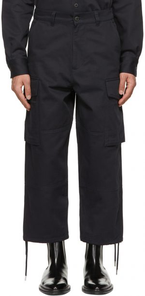 AMI Alexandre Mattiussi Navy Worker Fit Cargo Pants AMI Alexandre Mattiussi Navy Worker Fit Cargo Pants
