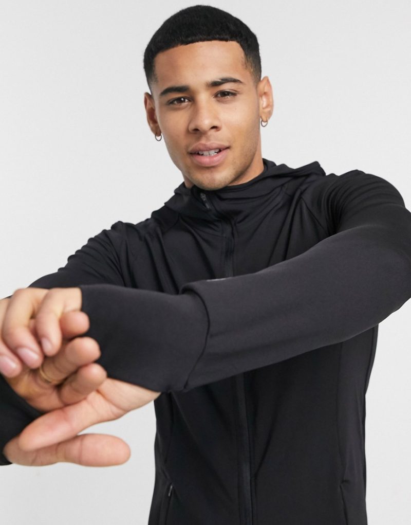 ASOS 4505 icon muscle zip through training hoodie with quick dry in ...