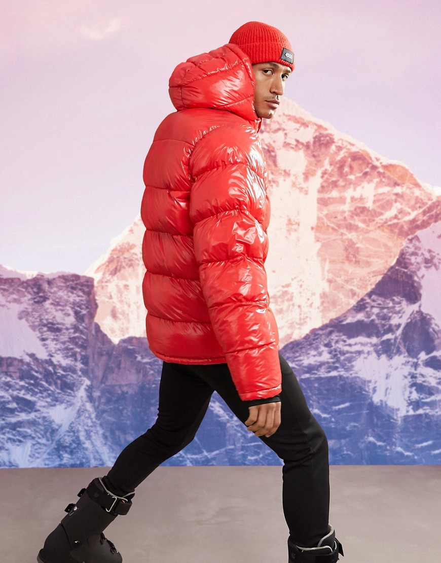 ASOS 4505 ski padded jacket in hi-shine-Red | The Fashionisto