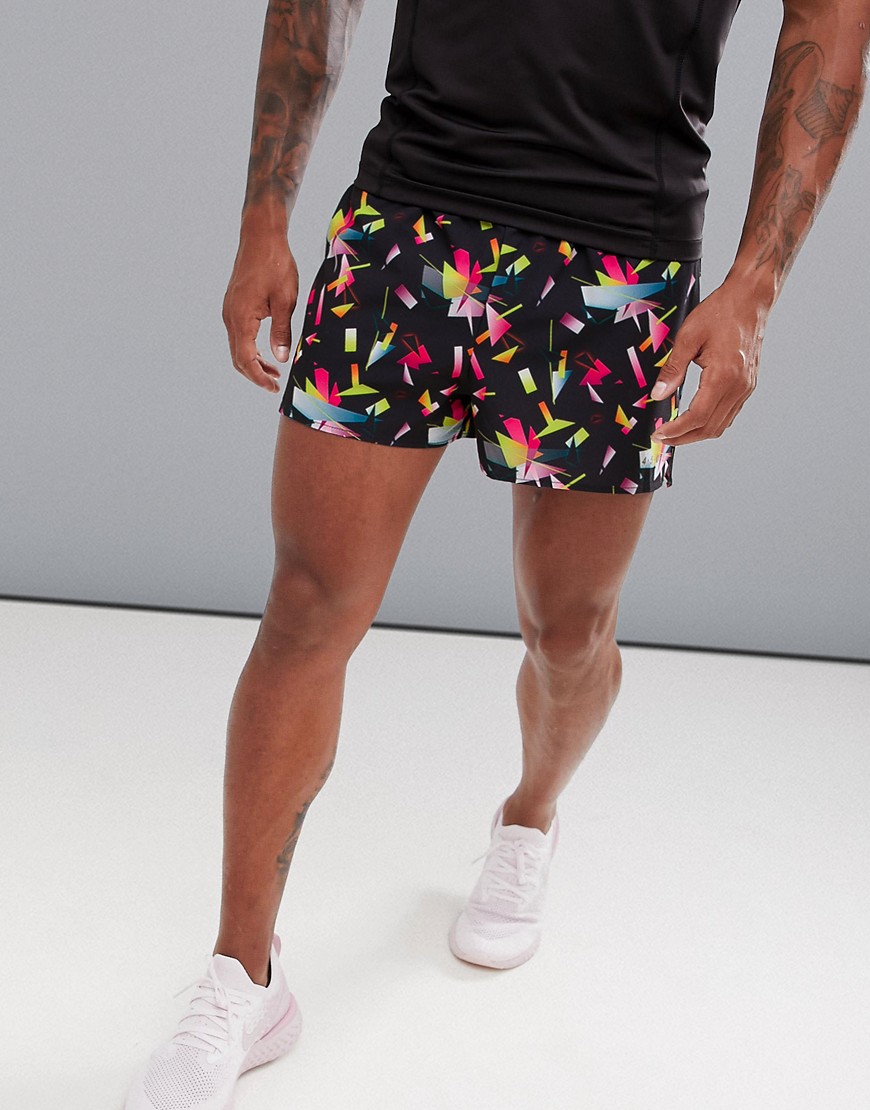 ASOS 4505 training shorts in short length with 90s print-Black | The ...