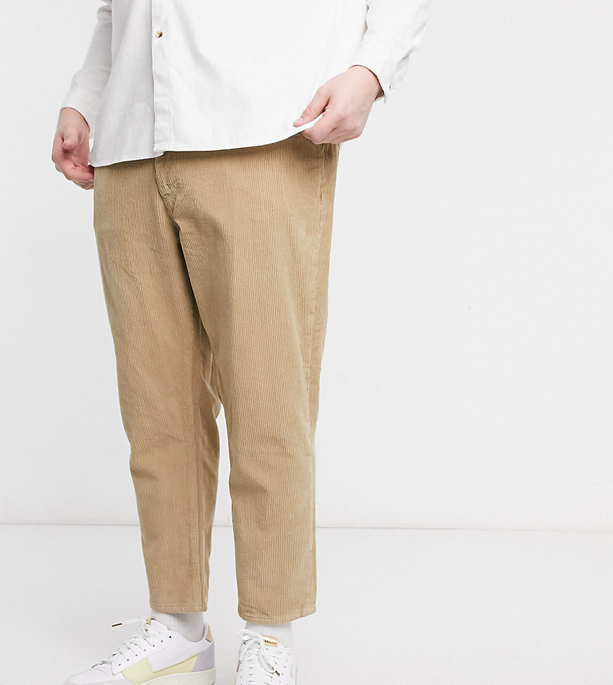 asos design baggy corduroy jeans in tan