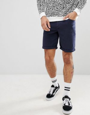 ASOS DESIGN denim shorts in slim navy ASOS DESIGN denim shorts in slim navy