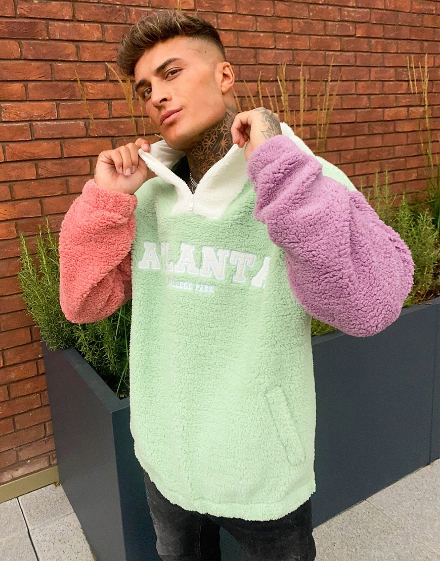 mens oversized teddy hoodie