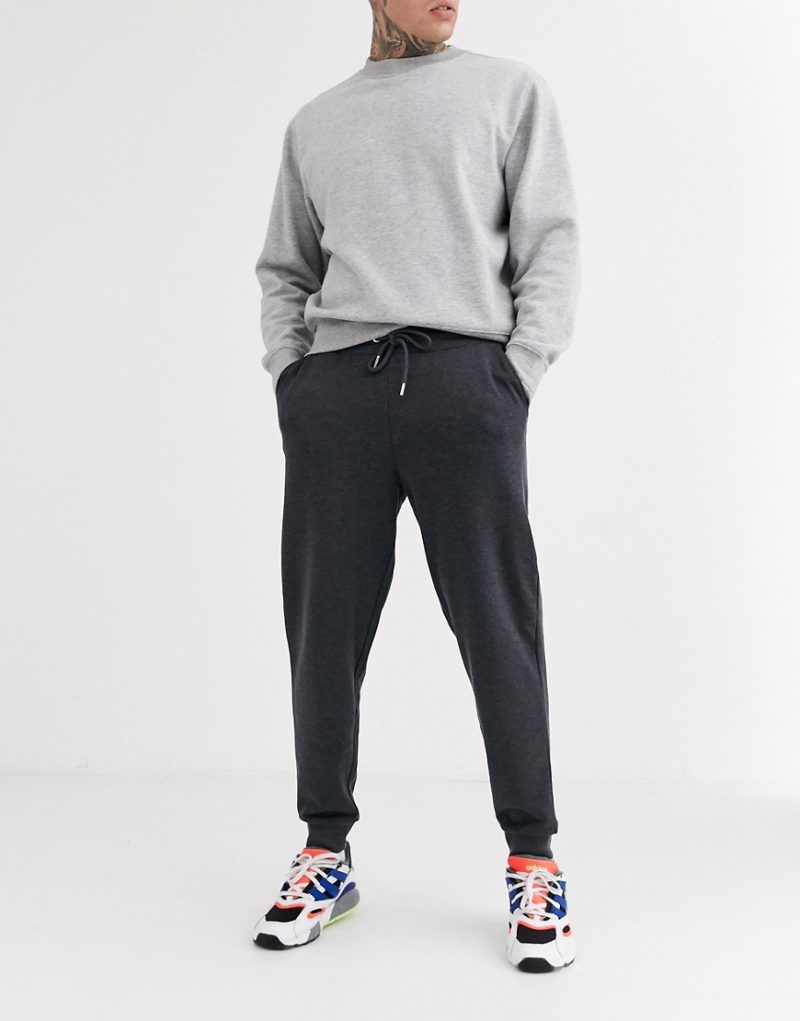 grey tapered sweatpants