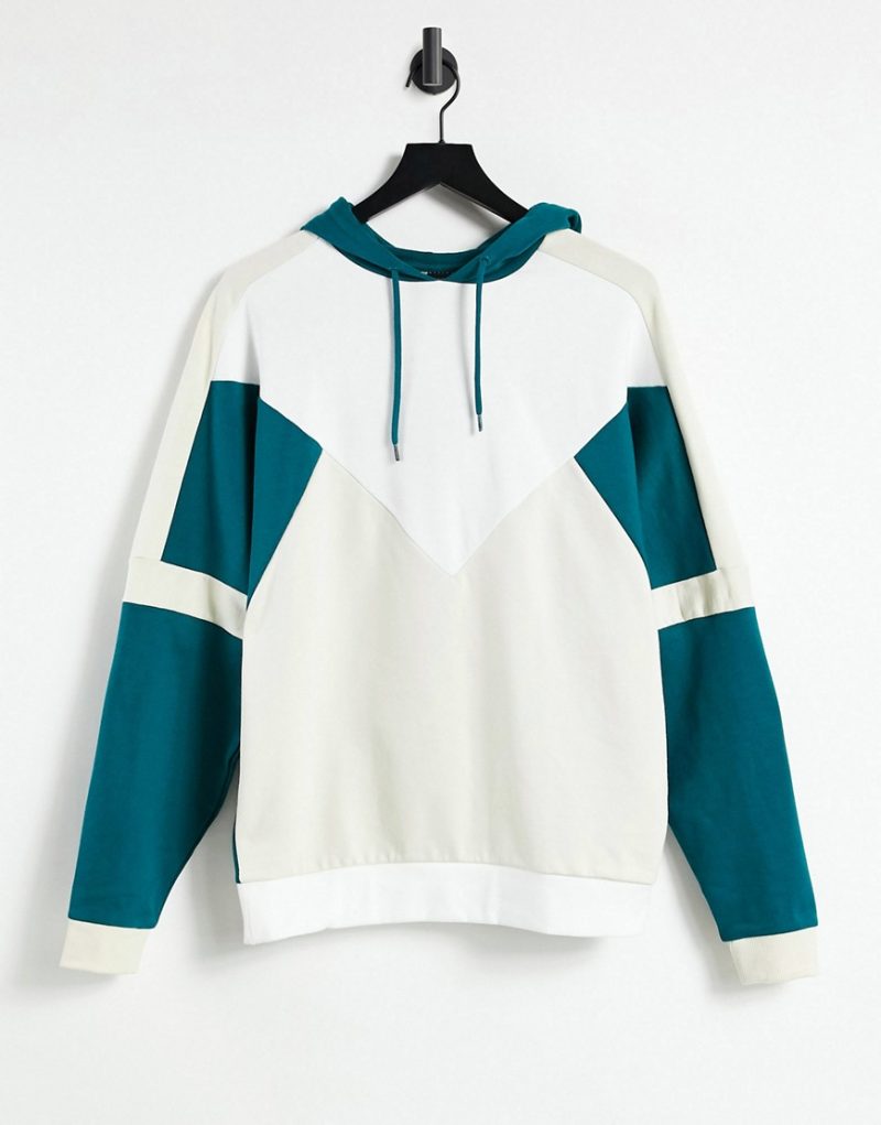 oversized colour block hoodie